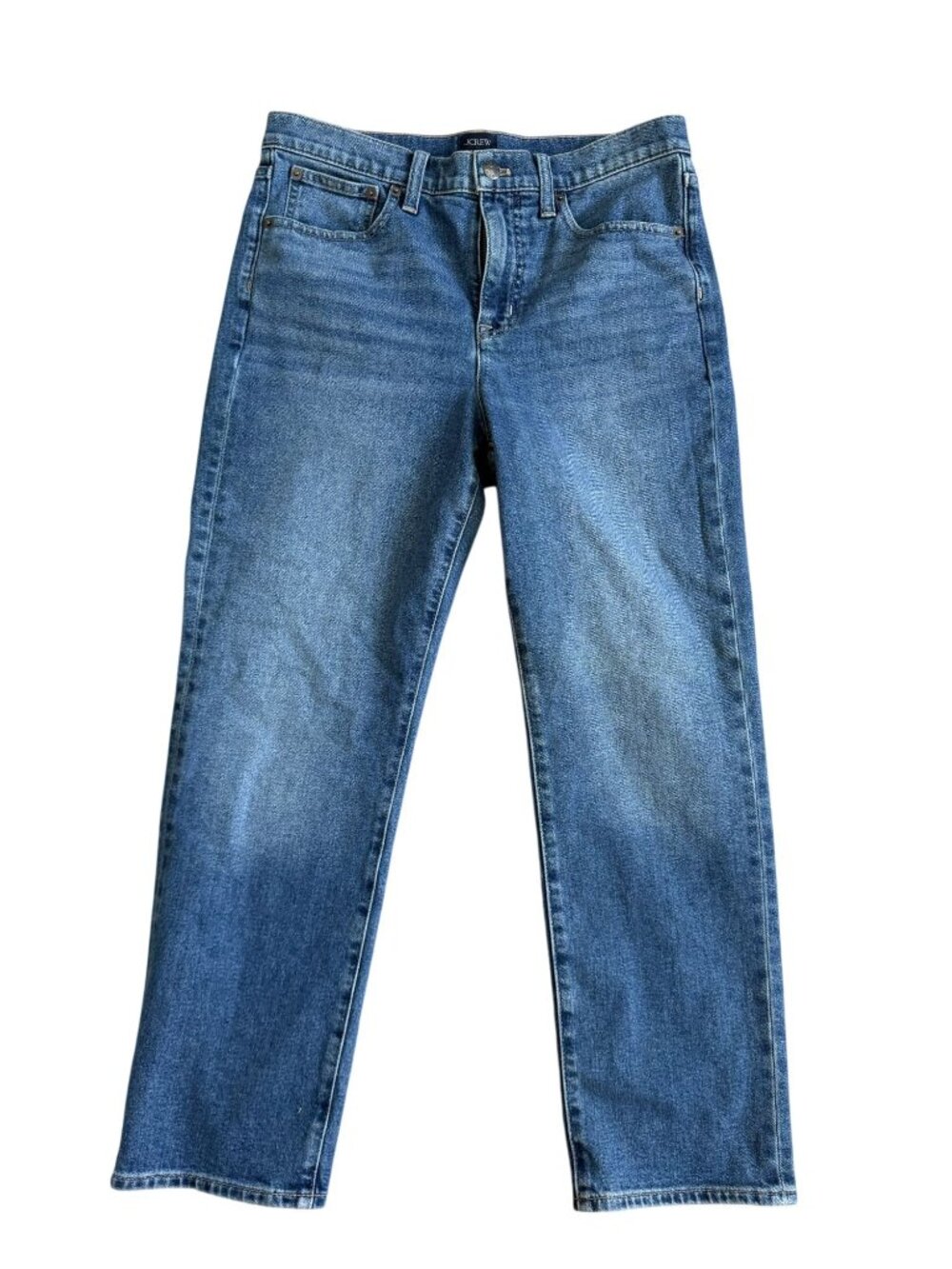 j CREW Medium Wash Essential Straight Denim Jeans Size 28